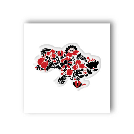 3D sticker "Ukraine - black and red" (SP-63)