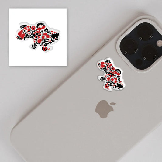 3D sticker "Ukraine - black and red" (SP-63)