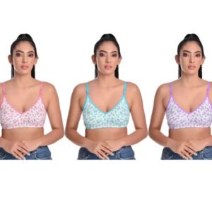 PRINTED MADAM COTTON BRA (PACK OF 3)