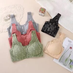 Seamless Front open Button padded Bra