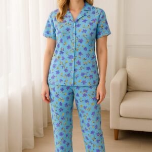 BUTTON COLLAR NIGHTSUIT