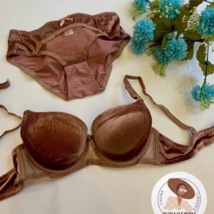 Velvet Pushup wire Bra Set