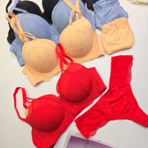 D Cup Thip Padded wire Bra Set